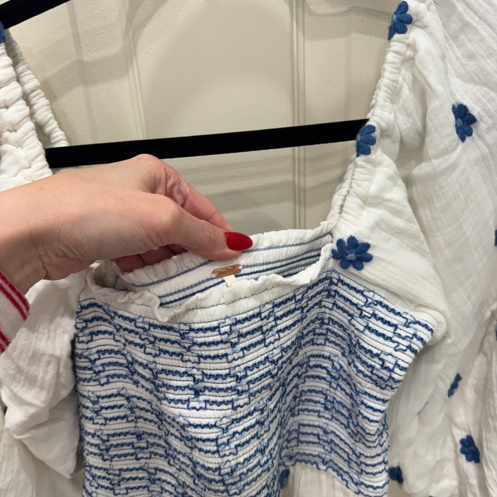 Free People White and Blue Floral Dress - Picture 9 of 14